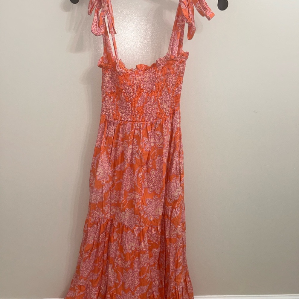Shop Abovo Orange Floral Maxi Dress